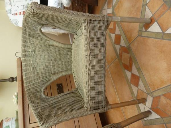 Image 1 of 2 green wicker chairs for sale