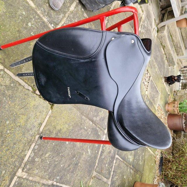 Preview of the first image of Passier Hubertus Schmidt Black Dressage Saddle.