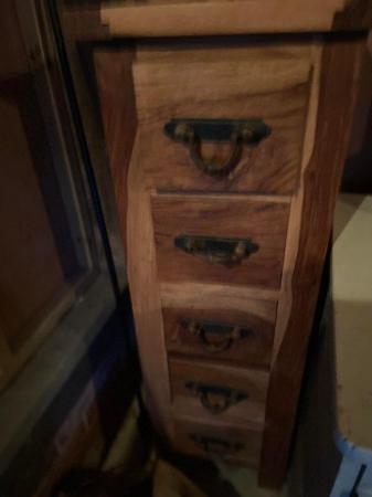 Image 1 of Sheesham solid wooden tall  chest of drawers