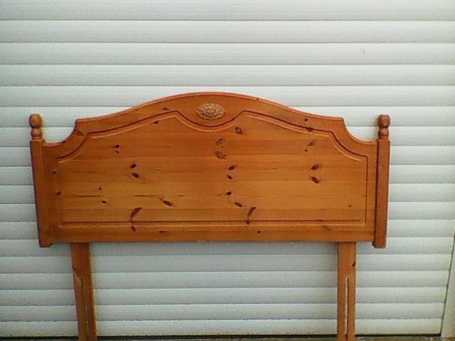 Preview of the first image of Pine double bed sized headboard.