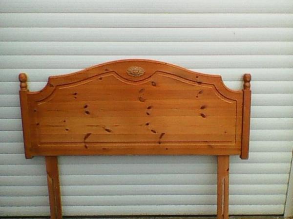 Image 1 of Pine double bed sized headboard