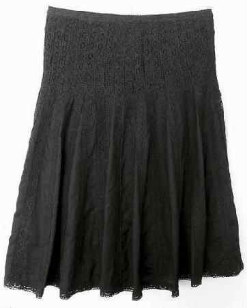 Image 1 of BLACK SKIRT WITH LACE DETAIL BY NEW LOOK SZ 10