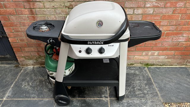 Preview of the first image of Outback Excel 310 2 burner gas BBQ c/w cover + gas bottle.