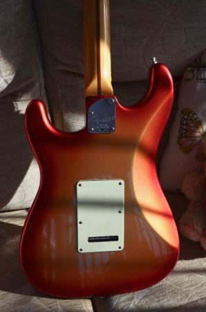 Image 3 of Fender American Strat Deluxe - Sunset + Abalone Scratchplate