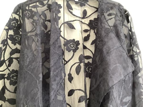 Image 1 of Chesca lace jacket with silk tie belt