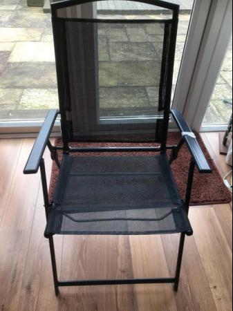 Image 1 of 4 grey folding garden chairs