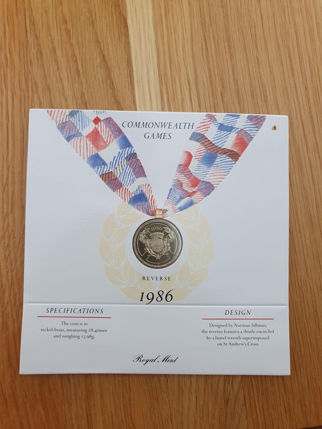 Preview of the first image of Royal Mint 1986 Commonwealth Games Commemorative £2 Coin.