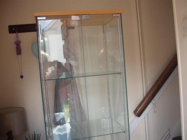 Image 3 of Modern Glass and Chrome Display Cabinet (good condition)