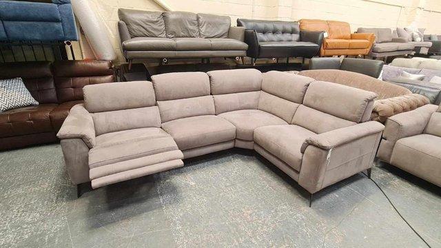 Image 3 of Illinois toronto charcoal fabric recliner corner sofa