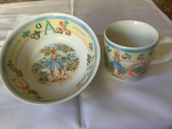 Image 1 of Peter Rabbit. Cereal bowl and cup