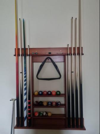 Image 4 of Pool Table With Cover, Cues and Rack, Chalks and Tips