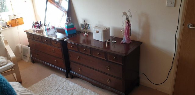 Preview of the first image of STAG CHERRY MAHOGANY DRAWERS2 SETS WITH ORIGINAL MIRROR..