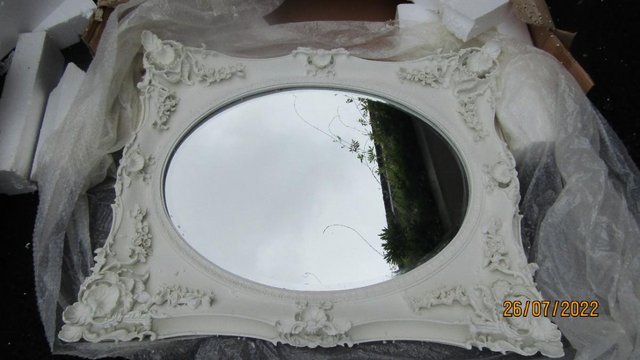 Image 1 of BEAUTIFUL FRENCH STYLE WHITE MIRROR