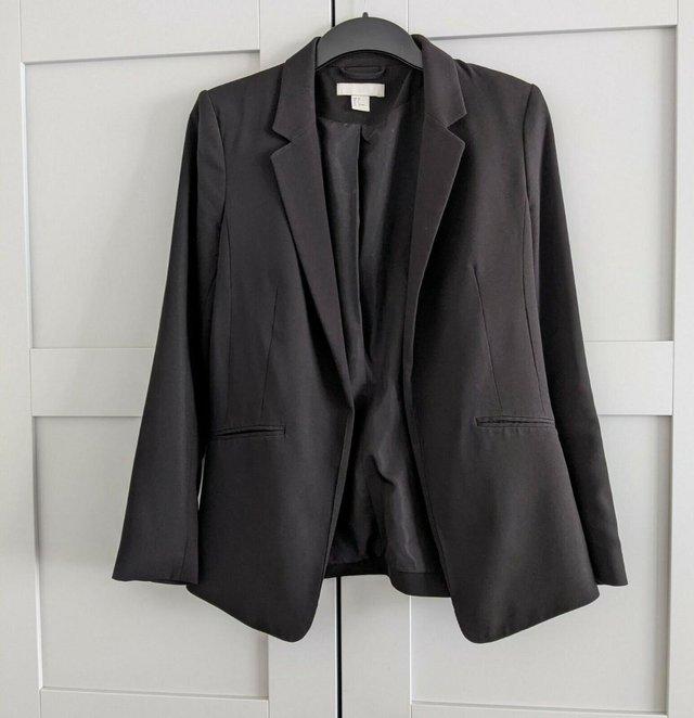 Preview of the first image of H&M Black Blazer Jacket EU36 (UK 8).