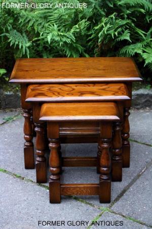 Image 31 of AN OLD CHARM LIGHT OAK NEST OF TABLES COFFEE TEA TABLE SET