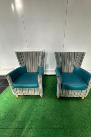 Image 1 of Set of two blue armchairs