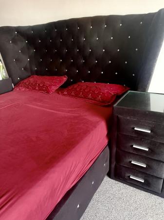 Image 3 of king size storage bed with side tables
