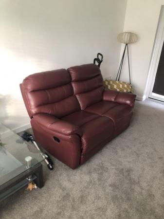 Image 2 of 2 seater leather recliner sofa