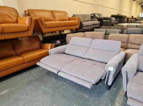 Image 14 of Packham grey fabric electric recliner pair of 3 seater sofas