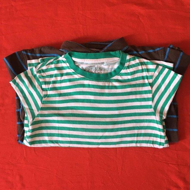 Preview of the first image of Striped t-shirt 6-7 yrs, striped polo 5-6 yrs 75p ea/£1 both.