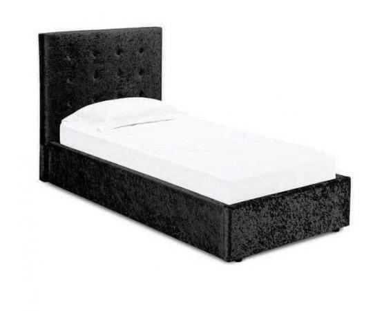Image 1 of Single Rimini black ottoman bed frame