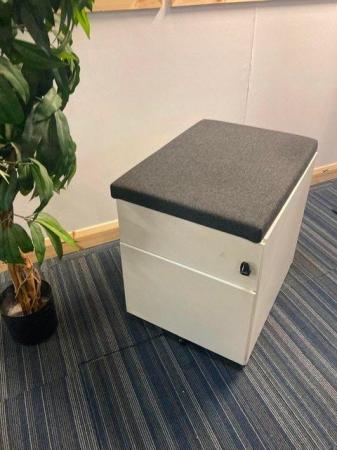 Image 9 of Office contrast white/grey 2 drawer pedestals