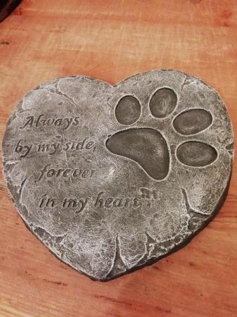 Image 1 of Animal Memorial Plaque HEART handmade