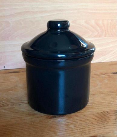 Image 2 of VINTAGE UNUSED GLAZED STONEWARE STORAGE POT