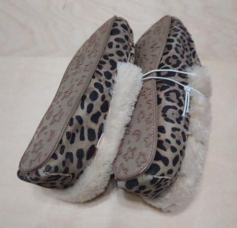 Image 4 of New NEXT Women's Leather Leopard Print Slippers UK 5 Collect