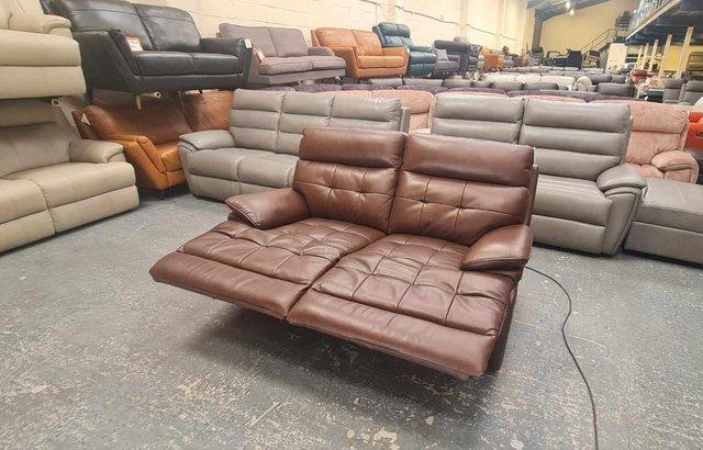 Image 3 of La-z-boy Knoxville brown leather recliner 2 seater sofa