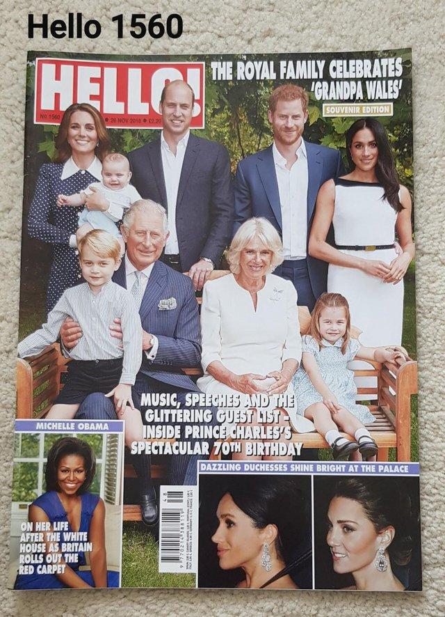 Preview of the first image of Hello Magazine 1560 - Grandpa 'Wales' at 70 / Michelle Obama.