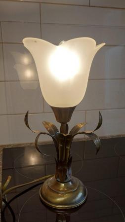 Image 2 of Small ornate brass effect table lamp.