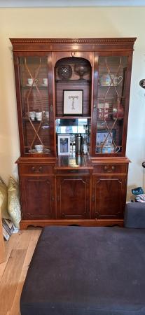 Image 2 of Walnut coloured display cabinet