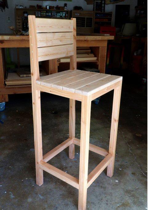 Preview of the first image of WOODEN BAR STOOL / HIGH CHAIR, HAND MADE.