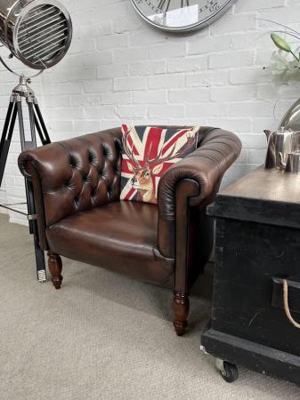 Image 5 of FLEMING & HOWLAND Chesterfield club armchair.