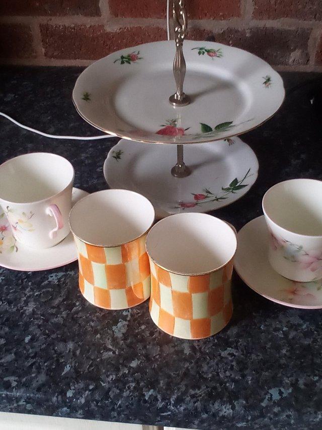 Preview of the first image of Cake stand,cups for after noon tea.