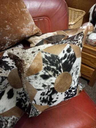 Image 3 of Cow hide cushions 15x15"