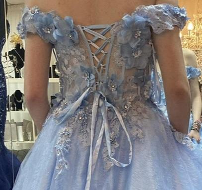 Preview of the first image of Tiffany Cinderella style prom dress.