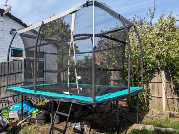 Image 1 of 8ft by 12ft rectangular trampoline