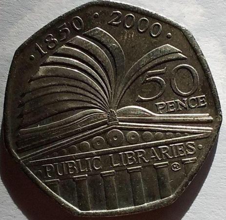 Image 2 of Libraries 50p Coin in very good condition