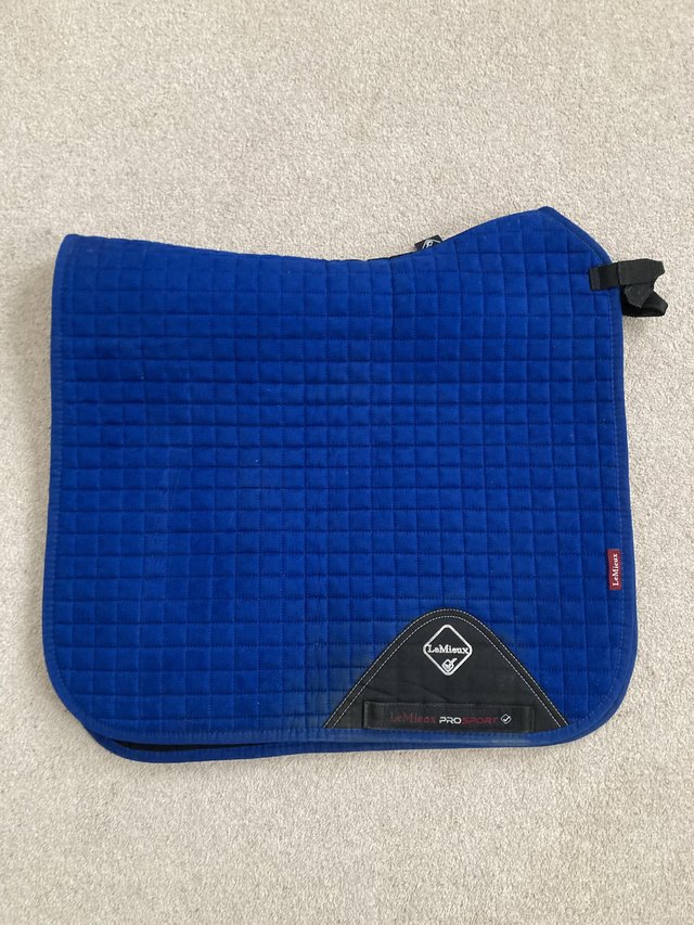 Preview of the first image of Le Mieux Prosport Dressage Pad in Benetton Blue (XL).