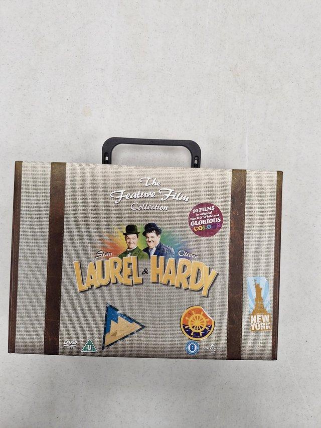 Preview of the first image of Laurel and Hardy 10 DVDs in carry case.