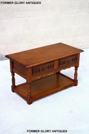 Image 18 of OLD CHARM LIGHT OAK TWO DRAWER OCCASIONAL COFFEE TABLE STAND