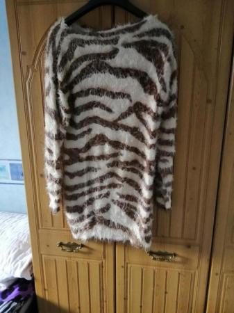 Image 1 of New Tiger Print Fluffy Jumper Size 10/12