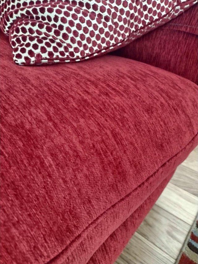Preview of the first image of Sofas and Stuff Large Comfortable Red Scatterback Sofa - VGC.