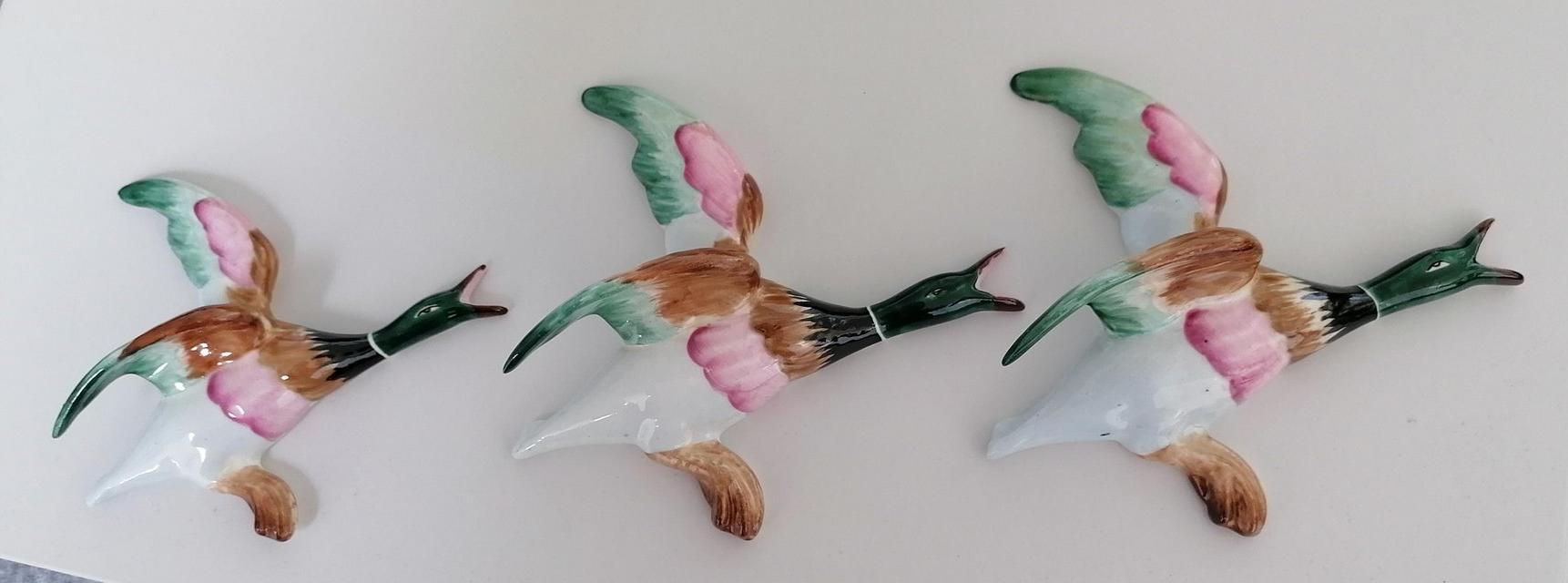 Preview of the first image of Vintage ceramic flying wall ducks.