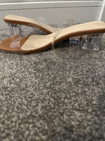 Image 2 of Clear low heel strap sandals