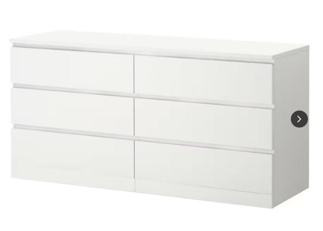 Preview of the first image of MALM chest of 6 drawers. white.
