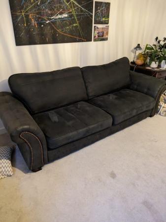 Image 3 of Faux Leather 3 seater sofa