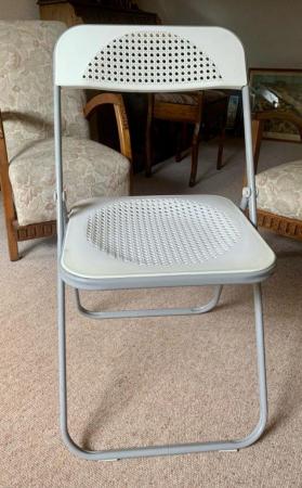 Image 1 of Modern folding white and grey chair